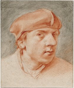 ""Autoportrait au basker"" (Självporträtt med basker) Sanguine de Cornelis Pietersz Bega (1631/2-1664) Rembrandthuset, Amsterdam