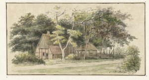 Gård bland träd av Cornelis Bernardus Buijs