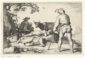 herdar Fyra pastorala scener (serietitel) av Cornelis Bloemaert (II) (possibly)