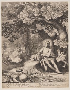Johannes Döparen i ett landskap av Cornelis Bloemaert