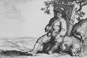 Resenär med hund, från serien Sexton bondeämnen, 1600-talet.