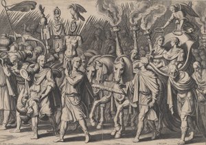 Plåt 7: Triumfprocession efter seger över turkar, från Karl V:s triumfer, 1614.