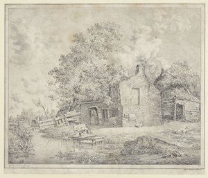 Gård på vattnet av Cornelis Borsteegh