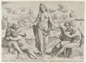 Uppfinnsamhet belönar flit och straffar lättja av Cornelis Bos (attributed to)