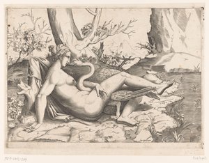 Leda och svanen av Cornelis Bos (possibly)