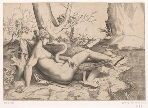 Leda och svanen av Cornelis Bos (possibly)