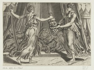 Judith med huvudet av Holofernes av Cornelis Bos