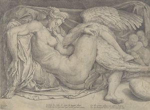 Leda och svanen, 1544-66. av Cornelis Bos
