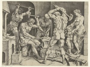 Venus och Amor i Vulcans verkstad