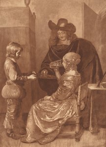 Cavalier and Lady with a Page, 1779, publicerad 1781. av Cornelis Brouwer