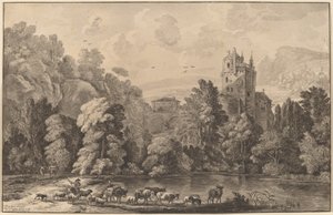 Valley with an Aged Castle, 1784, publicerad 1786. av Cornelis Brouwer