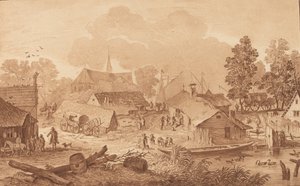 By med damm, ca. 1782.
