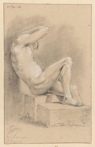 Sittande man naken, sidovy (3:e pris 1767) av Cornelis Buys