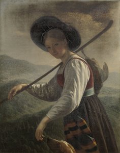 schweizisk bondekvinna av Cornelis Cels