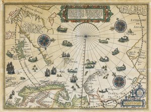 Karta över Willem Barentsz tredje resa, 1598 av Cornelis Claesz