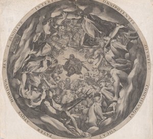 Gudarnas samling på Olympen, 1565. av Cornelis Cort