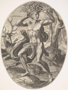 Cyparissus från uppsättningen The Rural Gods, 1565. av Cornelis Cort