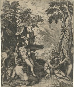 Diana upptäcker Callistos graviditet av Cornelis Cort