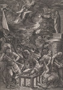 Martyrskap av St. Lawrence, 1571. av Cornelis Cort