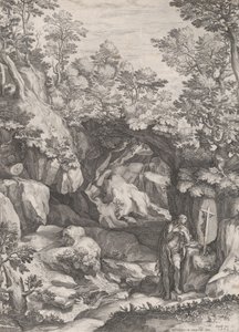 Maria Magdalena Ångerfull i vildmarken, 1573. av Cornelis Cort
