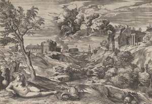 Ruggiero räddar Angelica, 1565. av Cornelis Cort