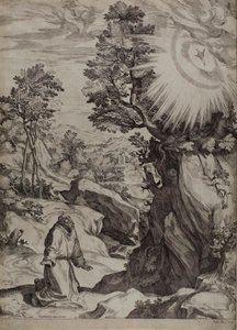 Saint Francis botgörande i ett stort landskap av Cornelis Cort