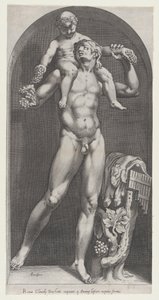 Mirror of Roman Magnificence: Bacchus on the Shoulders of a Satyr, 1500-talet., 1500-talet. av Cornelis Cort