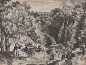 St Francis tar emot Stigmata, 1567. av Cornelis Cort