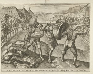 Strid mellan Horatians och Curatians av Cornelis Cort