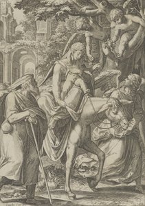 Flygningen till Egypten, 1571. av Cornelis Cort