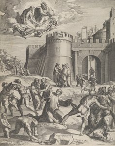 St Stephens martyrskap, 1576. av Cornelis Cort