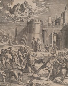 St Stephens martyrskap, 1576. av Cornelis Cort