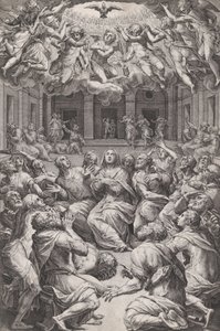 Pingstdagen, 1574. av Cornelis Cort