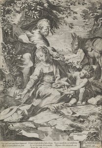 Vilan på återkomsten från Egypten, 1575. av Cornelis Cort