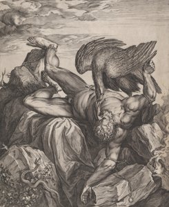 Tityus straffad i helvetet, 1566. av Cornelis Cort
