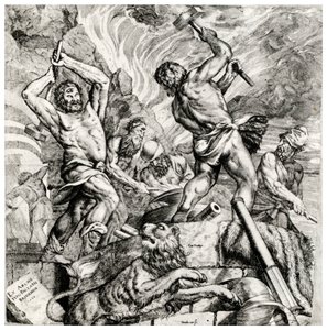 Vulcans Forge, 1500-talet, 1937 av Cornelis Cort