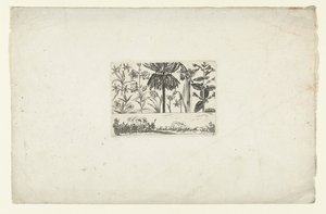 Rad av blommor ovanför landskapet Blommor och landskap (serietitel) av Cornelis Danckerts (I)