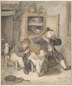 Köksscen av Cornelis Dusart