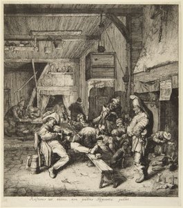Sittande violinist av Cornelis Dusart