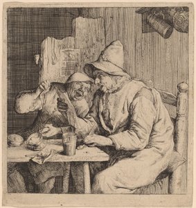 Två bönder som sjunger av Cornelis Dusart