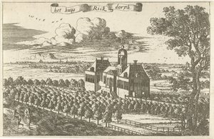 Hus på landet i Rijksdorp huset Rick Dorph (titel på objekt) av Cornelis Elandts