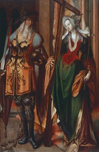 Kejsar Konstantin och St Helen, målade på trä
