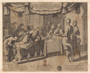 Kristus gäst hos fariséen Simon av Cornelis Galle (I)