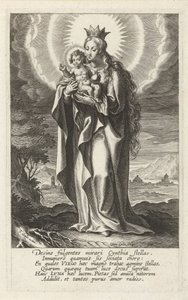 Krönt Maria och barn av Cornelis Galle (I)