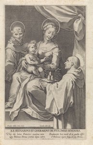 Jungfru och barn och Sankt Bernard av Siena och Sankt Gerardus