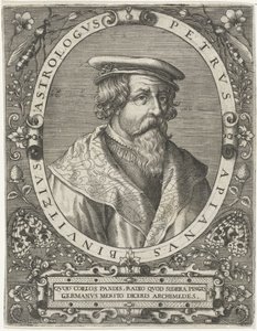 Porträtt av Peter Apianus Petrus Apianus Binuitzius (titel på objekt) av Cornelis Galle (I)