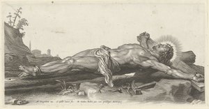 Korsfäste Kristus på marken av Cornelis Galle (II)