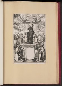 Titelblad för Dommo Benedicto Haeftanos S. Benedictvs Illvstratvs av Cornelis Galle I after Sir Peter Paul Rubens