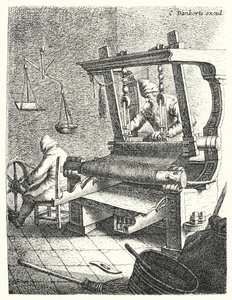 The Weaver (gravyr) av Cornelis I Danckerts