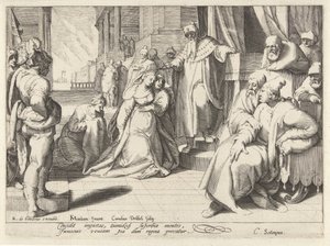 Ester före Ahasveros av Cornelis Jacobsz. Drebbel